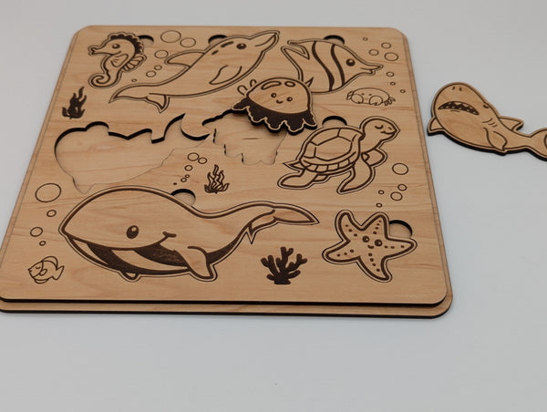 Wooden Puzzle - Ocean creatures