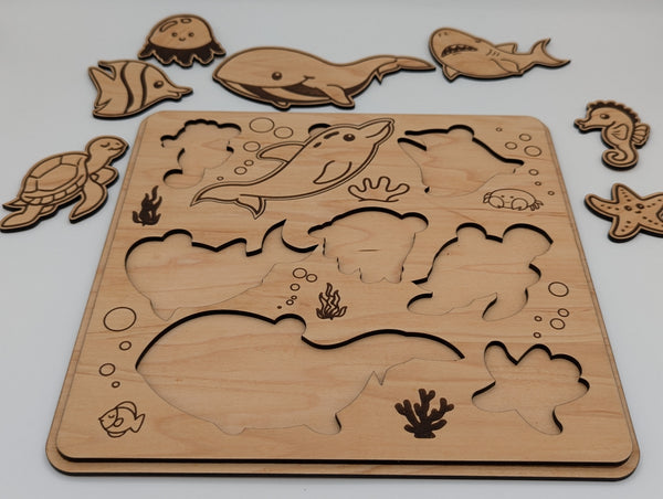 Wooden Puzzle - Ocean creatures