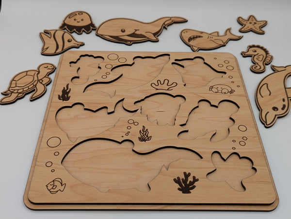 Wooden Puzzle - Ocean creatures