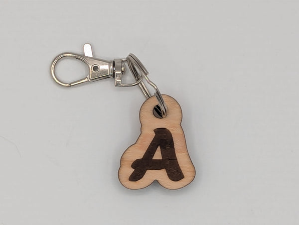 Monogram Keychain with Metal Clasp