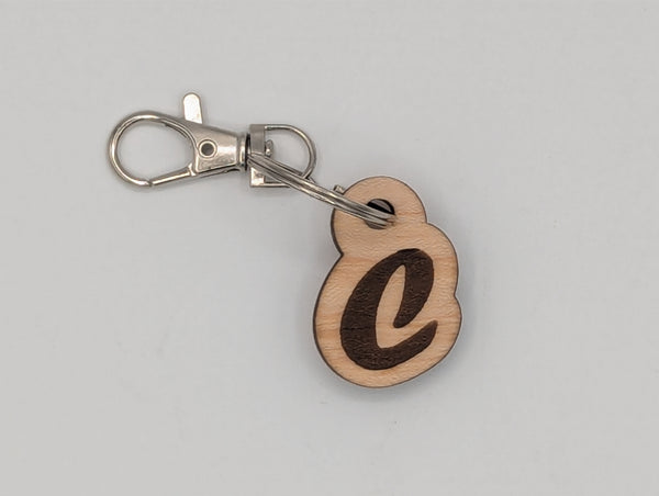 Monogram Keychain with Metal Clasp