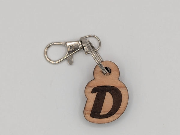 Monogram Keychain with Metal Clasp