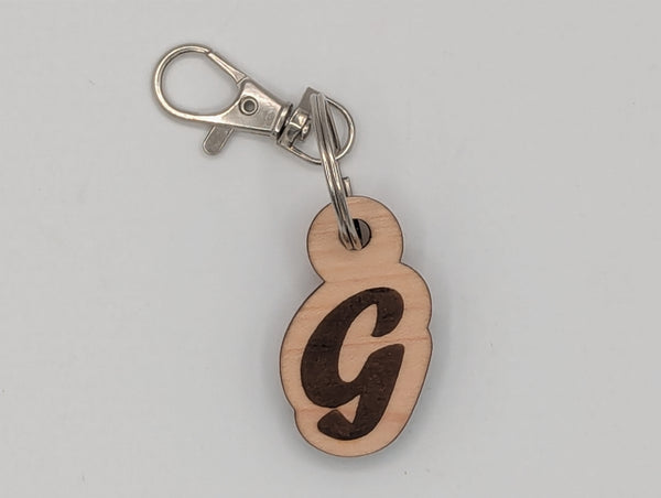 Monogram Keychain with Metal Clasp