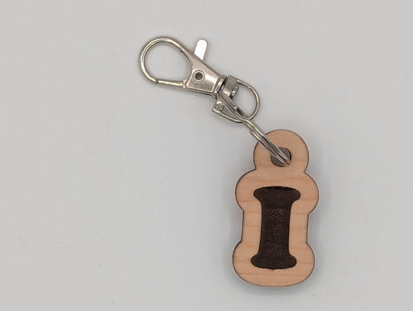 Monogram Keychain with Metal Clasp