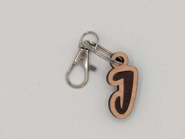 Monogram Keychain with Metal Clasp
