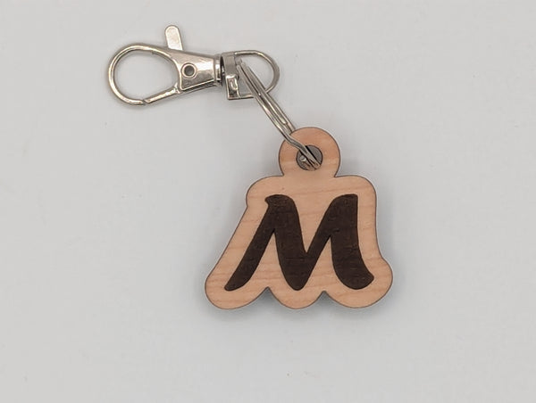 Monogram Keychain with Metal Clasp