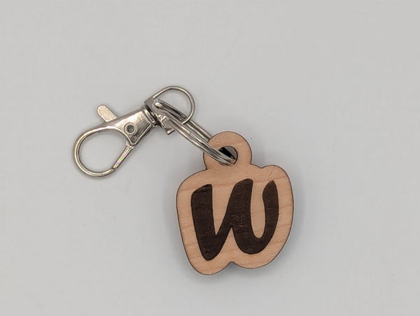 Monogram Keychain with Metal Clasp