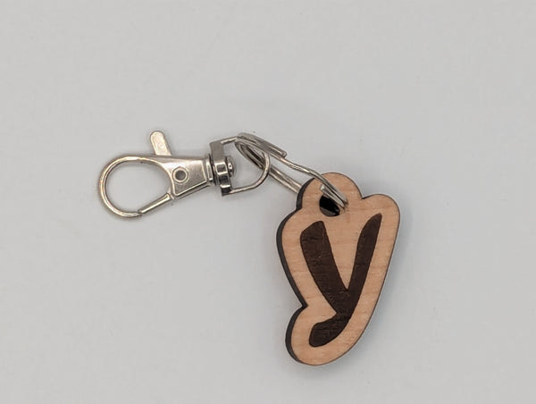 Monogram Keychain with Metal Clasp