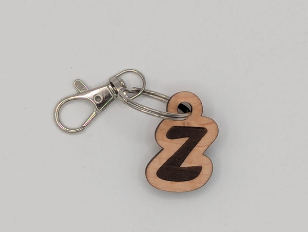 Monogram Keychain with Metal Clasp