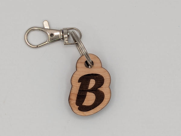 Monogram Keychain with Metal Clasp
