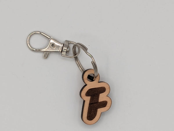 Monogram Keychain with Metal Clasp