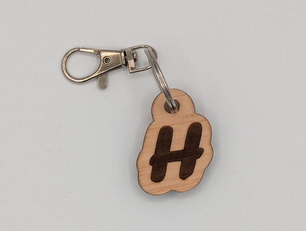 Monogram Keychain with Metal Clasp