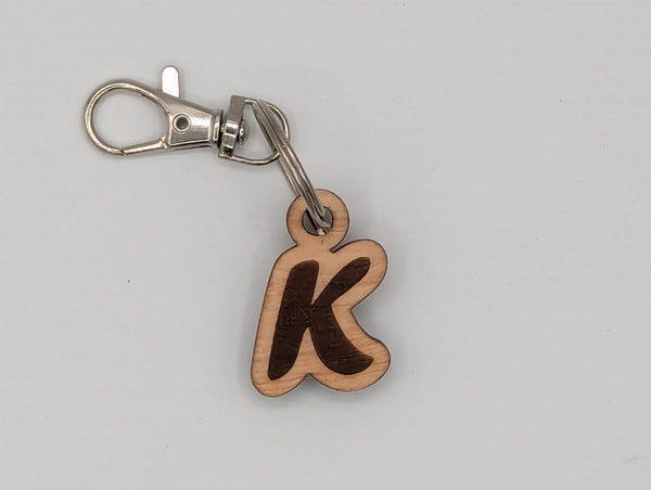 Monogram Keychain with Metal Clasp