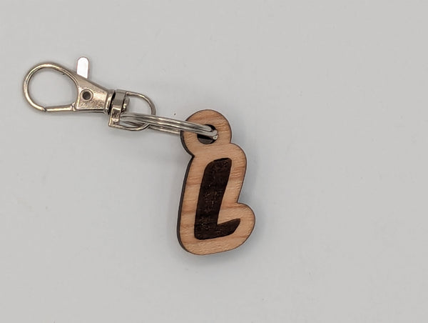 Monogram Keychain with Metal Clasp