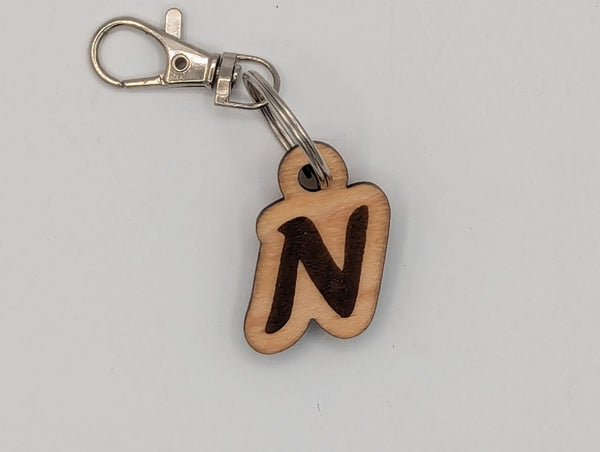 Monogram Keychain with Metal Clasp