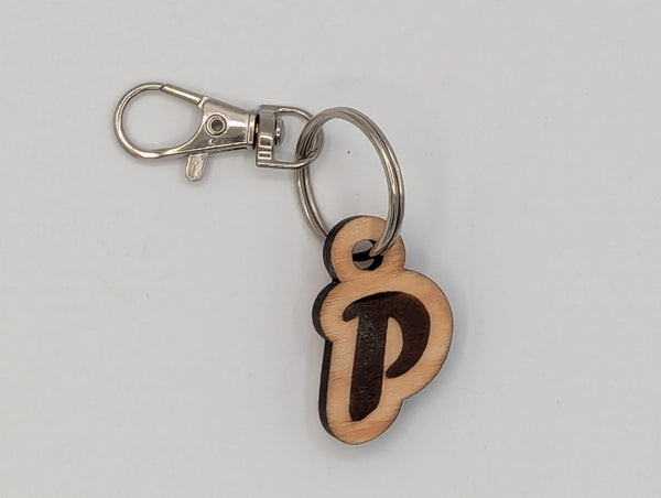 Monogram Keychain with Metal Clasp