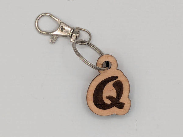 Monogram Keychain with Metal Clasp