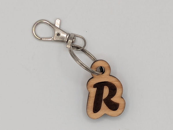 Monogram Keychain with Metal Clasp