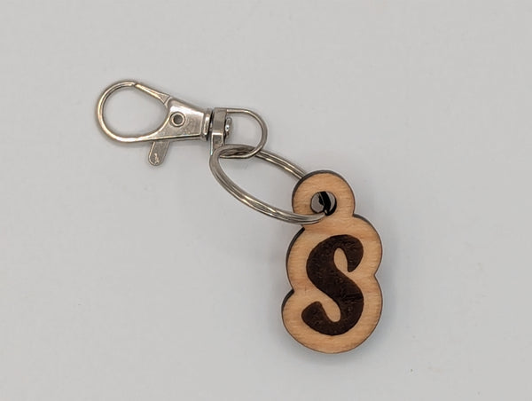 Monogram Keychain with Metal Clasp