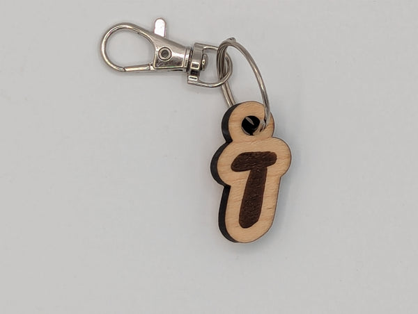 Monogram Keychain with Metal Clasp