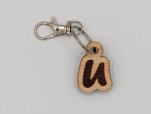 Monogram Keychain with Metal Clasp