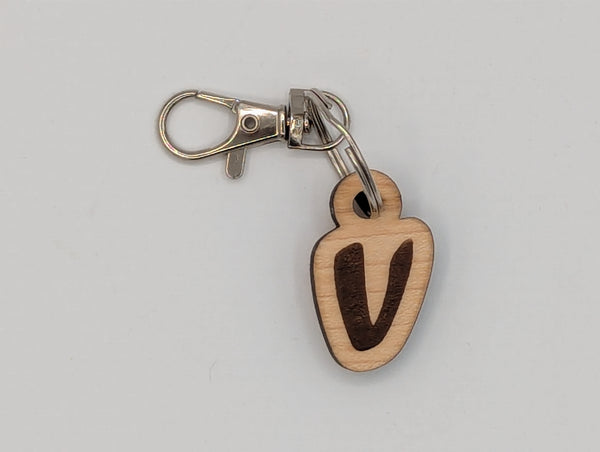 Monogram Keychain with Metal Clasp