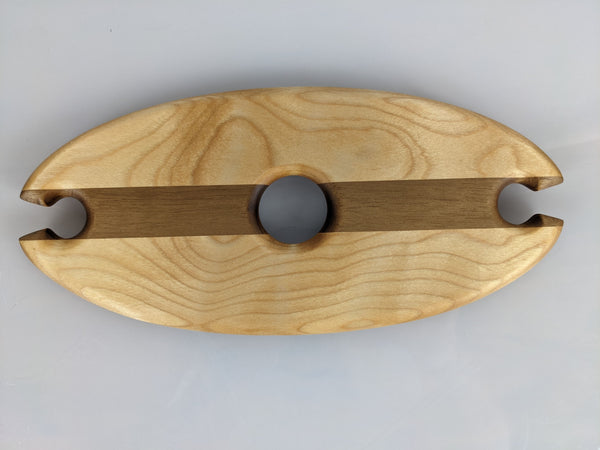 Two Glass Wine Butler - Maple w/ Walnut