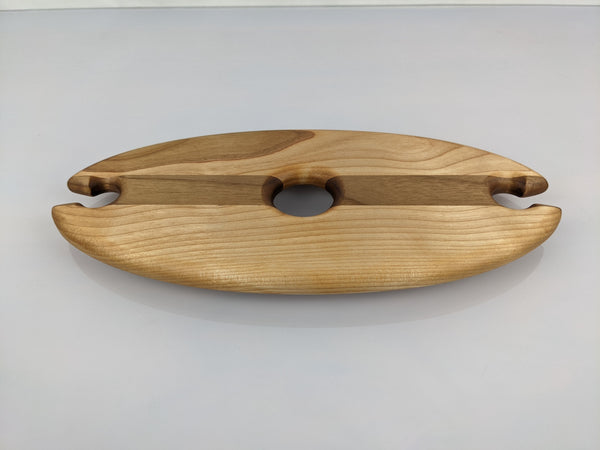 Two Glass Wine Butler - Maple w/ Walnut