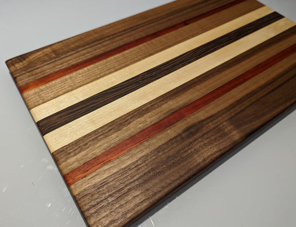 Walnut, Maple, Padauk & Wenge Board