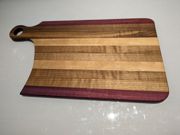 Walnut, Maple and Purple Heart Board with Handle