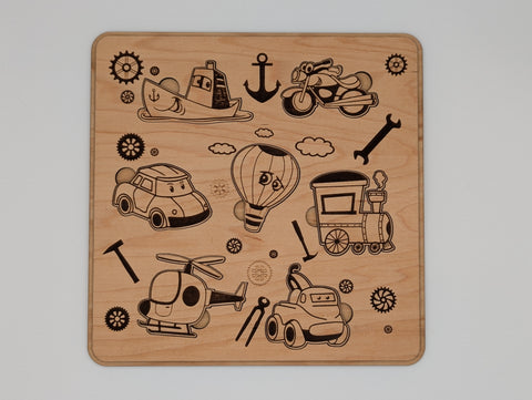 Wooden Puzzle - Transports