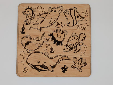 Wooden Puzzle - Ocean creatures