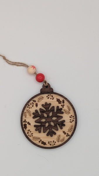 Wooden Snowflake Ornament