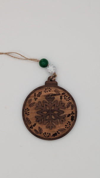 Wooden Snowflake Ornament