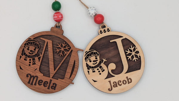 Personalized - Initial with Name Ornament (2 Layer)