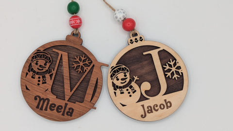Personalized - Initial with Name Ornament (2 Layer)