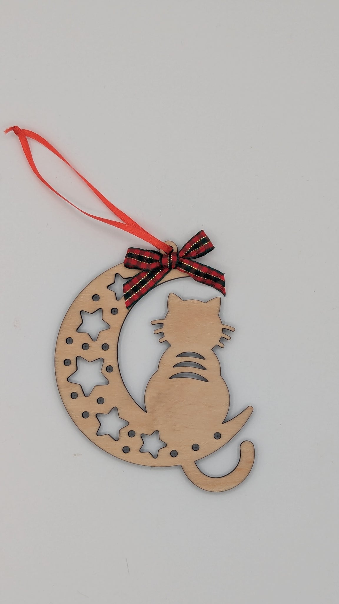 Personalized - Pet Moon - Cat or Dog - Wooden Ornament