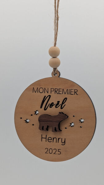 Personalized ornament - Baby's First Christmas/Mon premier Noel