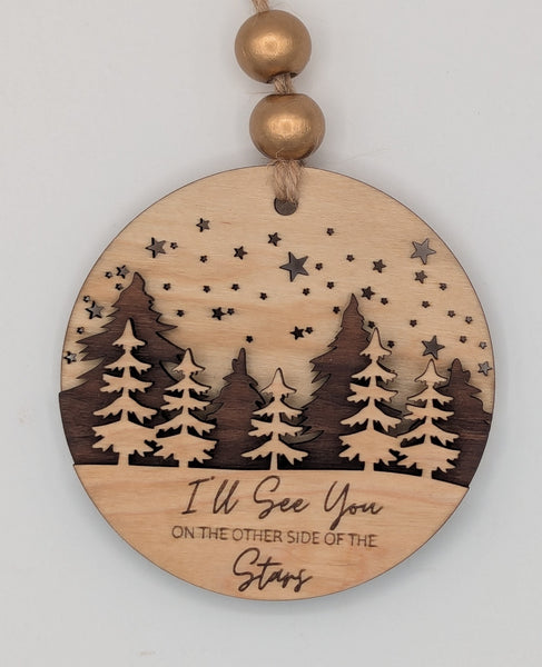 Personalized Memorial Ornament (3-Layer Maple & Walnut)