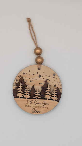 Personalized Memorial Ornament (3-Layer Maple & Walnut)