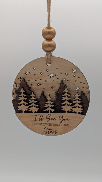Personalized Memorial Ornament (3-Layer Maple & Walnut)