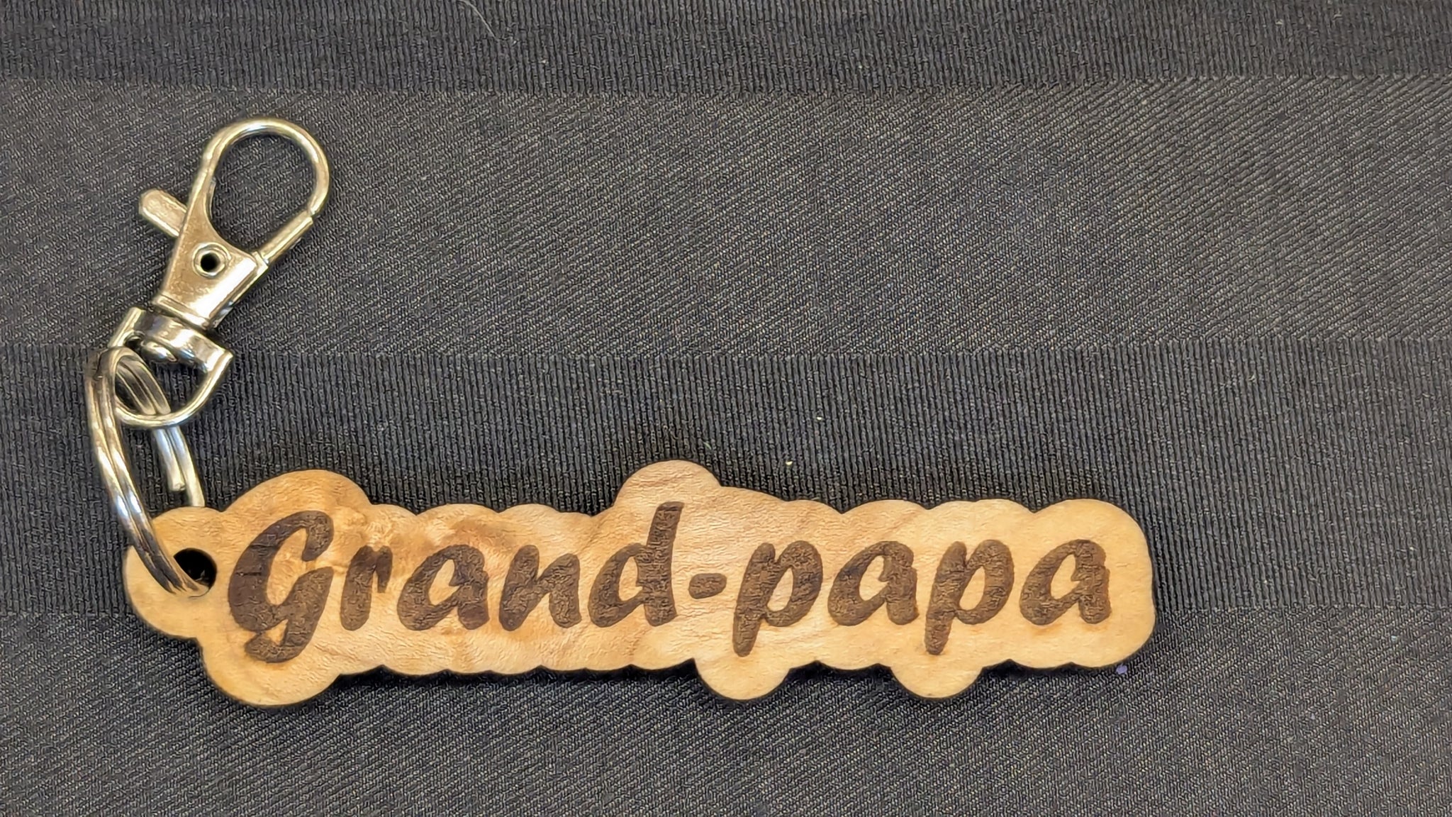 Grand-papa - Wooden Keychain with Metal Clasp