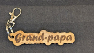 Grand-papa - Wooden Keychain with Metal Clasp