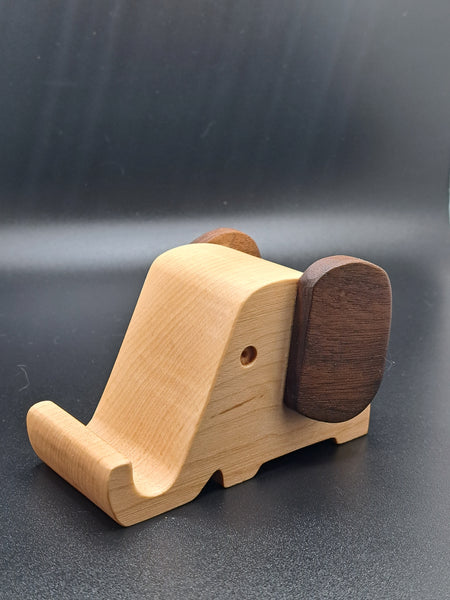 Wooden Elephant Cell Phone Stand